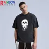 القمصان للرجال Rainbowtouches العلامة التجارية Men Skull t Shirt عتيقة للجنسين في الشارع الرسم الشارع كبير الحجم القمصان تصميم القمصان t221130