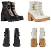 Femmes Bottes Designer Talons Hauts Cheville Boot Vraies chaussures Mode Hiver Automne Martin Cowboy Cuir matelassé Chaussures d'hiver à lacets Semelle à crampons en caoutchouc 02