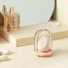 Förvaringslådor skönhetsvamp stativ fodral makeup mixer puffhållare tom kosmetisk äggformad rack transparent puffs arrangör
