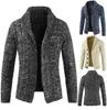 Mens Sweaters Cardigan Knitted Solid Color Stylish Casual Long Sleeve Shirt Turn Down Collar Fall Winter 221130