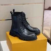 2023 Mann Martin Stiefel für Frau Schwarz Echtes Leder Herbst Winter Neue Matte Mode Tragen Top Designer männer Kleid Schuhe größe 39-45 -M034