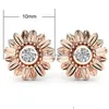 Stud Fashion Jewelry Ol Lady Daisy Flower Stud ￶rh￤ngen Zircon Gold Sier Plated Earring Drop Delivery Dhoi7