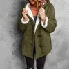 Kadın Trençkotları Moda Kadın Parkas Kış Sıcak Düz Renkler Boynuz Düğmeleri Hardigan Uzun Kollu Kapşonlu Ceket Paltolar
