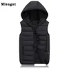 Mens Vests Spring Autumn Sleeveless Jacket For Men mode varm huva manlig vinterväst ljus plus storlek arbete väst 221130