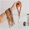 Nyckelringar Fashion Nyckelringar Boho Cotton Rope Woven Armband Keychain Women Vintage Wristlet flätad handled Antilost -telefon Lanyard Acc Dhnvo