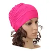 Berets 1 unisex kvinnors fria storlek fast blommigt tryck långt hår sportpool hatt hög elastisk simning mössa