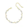 Link Bracelets High Quality Leaf Vine Design Cubic Zirconia CZ Crystal For Women Or Wedding