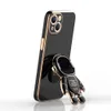 3D Astronaut Folding Stand Soft Phone Case voor iPhone 14 13 12 11 Pro Max XR XS 7 8 Plus SE 2022 PLATING SHOCKPROVEN CASE COVER