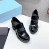 Dress Shoes triangle leather British high heels thick soled small leather shoes Mary Jane put on women