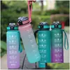 Botellas de agua 1000 ml Tapa de rebote Botella de agua Taza de deportes de fitness portátil al aire libre con escala y St 798 B3 Entrega de gota Home Garde Dhnav