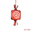 Décorations De Noël 32cm Grand Pendentif De Bonbons De Mariage Rouge Et Blanc Peint Xmas Pendentifs Fête