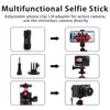 Afaith Mini Selfie Stick Stick Tripod Phone Telder Monopod Monopod para titular de telefone inteligente GoPro Hero 9 8 7 6 5 preto W220413