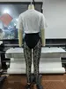 2023 Pantaloni a due pezzi da donna sexy Set Designer Prospettiva Pizzo T-shirt stampata a lettera divisa irregolare Abiti 4 colori