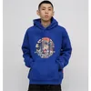 Herrtröjor tröjor kinesiska style streetwear mens harajuku enhörning tryckt hip hop casual fleece tjock lös huvtröja 221129