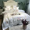 Set di biancheria da letto 1000TC Cotone Egiziano Ricamo di Lusso Bianco Set Queen King size Super Copripiumino Set lenzuola parure de lit 221206