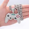 Hanger kettingen trendy hiphopstijl ketting tweekleurig punk game controller handvat De Rhinestone Cubaanse ketting prachtige cadeau