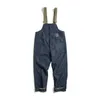 Men's Jeans Retro Cargo Overalls Navy Deck Denim Bib Washed Straight Japanese Men's Pocket Jumpsuit Trendy Street Wear