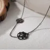 Choker Black High Collar Naszyjnik dla kobiet Camellia Flower Cute Gothic Jewelry Teenage Girls Summer Cool