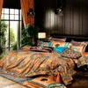 Sängkläder sätter Chic Home 4 6 10st Place Faux Silk Luxury Large Jacquard med broderi Golden Däcke Cover Bedstrast Bed Sheet 221129