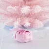 크리스마스 장식 인공 나무 60cm 핑크 클래식 크리스마스 소나무가있는 플라스틱 스탠드 장식 액세서리 선물 221130