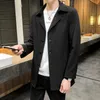 Men's Jackets Oversize 5XL 6XL 7XL Men Korea Coat Spring Khaki Black Smart Casual XLong Solid Single Breastedn Men Trench Jacket 221130