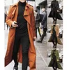 Men's Jackets Business Men Trench Coat Fashion Design Slim Double breast Thin Windbreaker Male Spring Long Black Outwear Autumn 221130
