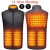 Heren Vesten USB Infrarood 11 Verwarmingsgebieden Jas Winter elektrisch verwarmde vest voor sportwandelen Oversized 5xl 221130