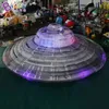 Şişme aydınlatma uzay aracı modelleri uçuruyor ufo balonlar enflasyon uzay tema dekorasyonu açık hava parti etkinliği ile hava üfleyici ile 7m oyuncak sporları için