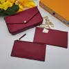 حقائب المصمم الفاخرة الكلاسيكية 3 P/C Pochette Felicie Handbag Leather Leather Counter Bag Card Messenger Cr