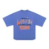 Men's T-Shirts Oversize short sleeve T shirt with high twist double layer vintage water wash graffiti print T221130