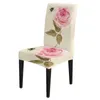 Housses de chaise Rose avec des gouttes de rosée couverture extensible pour salle à manger Spandex housses siège mariage Banquet El