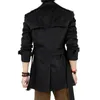 Giacche da uomo Moda Autunno Lungo Trench Doppiopetto Couverture Colletto Cardigan solido casaco masculino 221130
