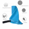 Personnaliser Serviette de Sport Double Daim À Capuche Accrocher Gym Yoga Natation Pêche Voyage Super Absorbant De La Sueur Essorage Rapide Peluche Sans Sable Serviette De Plage Rectangle Solide