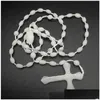 Chapelet catholique collier en plastique bijoux religieux jésus croix Crucifix pendentif colliers nuit Lumious goutte Deliv Dhf1P