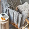 Blanket 3D Knitted With Tassel Solid Color Sofa Cover Nordic Home Decor Throw For Bed Portable Breathable Shawl 221130