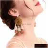 Dangle Chandelier Bohemian Fashion Jewelry Womens Wood Beads 직조 귀걸이 수제 술 DHEMM DHEMM