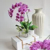 Flores decorativas Phalaenopsis Flor artificial 58cm 12Heads EVA Silk Decoration for Wedding Home