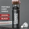 Bouteilles d'eau 2L bouteille Thermos avec poignée de transport amovible en acier inoxydable portable pour salle de sport 221130