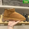 UG GS 2023 Designer Australia Boots Classic Ultra Mini Tazz Suede Platform Snow Boot Women Slippers Fårskinn Shearling Chestnut Antelope Brown Winter