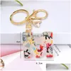 Key Rings Colorf Az English Letter Keychains Handbag Acrylic Plastic Charms Pendant Ornament Key Ring Holder Jewelry Gifts Accessori Dh0Ab