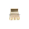 Clamps Trapezoid Shaped With Pearl Rhinestone Hair Clamps Geometric Alloy Ponytail Scrunchies Clips Claw Korean Small Size Gold Head Dh87O