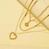 Pendant Necklaces WeSparking EMO Multilayer Necklace Stainless Steel 18K Gold Plated Heart Clavicle Chain For Women