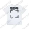 Estilo branco novo masculino de camisetas criativas Carta de derretimento impressão solta unissex Camiseta de manga curta