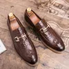 Grande taille 38-47 Chaussures pour hommes élégantes Chaussures italiennes Business Oxford Fashion Office Marron