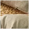 Caixa de travesseiro Tampa de algodão de linho liso sólido com borlas Caso de decoração bege de borlas de casa 45x45 cm