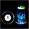 Luci notturne Glow Coaster Led Bottle Light Stickers Festival Nightclub Bar Party Vaso Decorazione Cocktail Drink Cup Mat Acrilico Drop Dhmoh