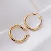 Hoop -Ohrringe dicke Rohrgold f￼r Frauen Edelstahl Minimalist Classic No Fade Schmuck 2022