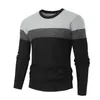 Mens Sweaters SHiONFA Spring Round Neck Pullover Sweater Long Sleeve Jacquard Knitted Tshirts Trend Slim Patchwork Jumper for Autumn 221130