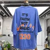 メンズTシャツ特大の半袖Tシャツが高い二重層ビンテージウォーターウォッシュグラフィティプリントT221130