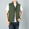 Men's Vests Men Waistcoat Jackets Vest Spring Solid Color Stand Collar Climbing Hiking Work Sleeveless with Pocket M-6Xl Brand Sale 221130